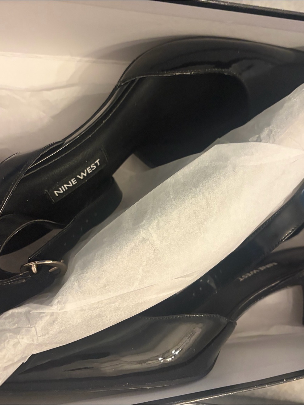 Nine West Black  Pointed Toe Ankle-Strap Heels - Picture 2 of 8